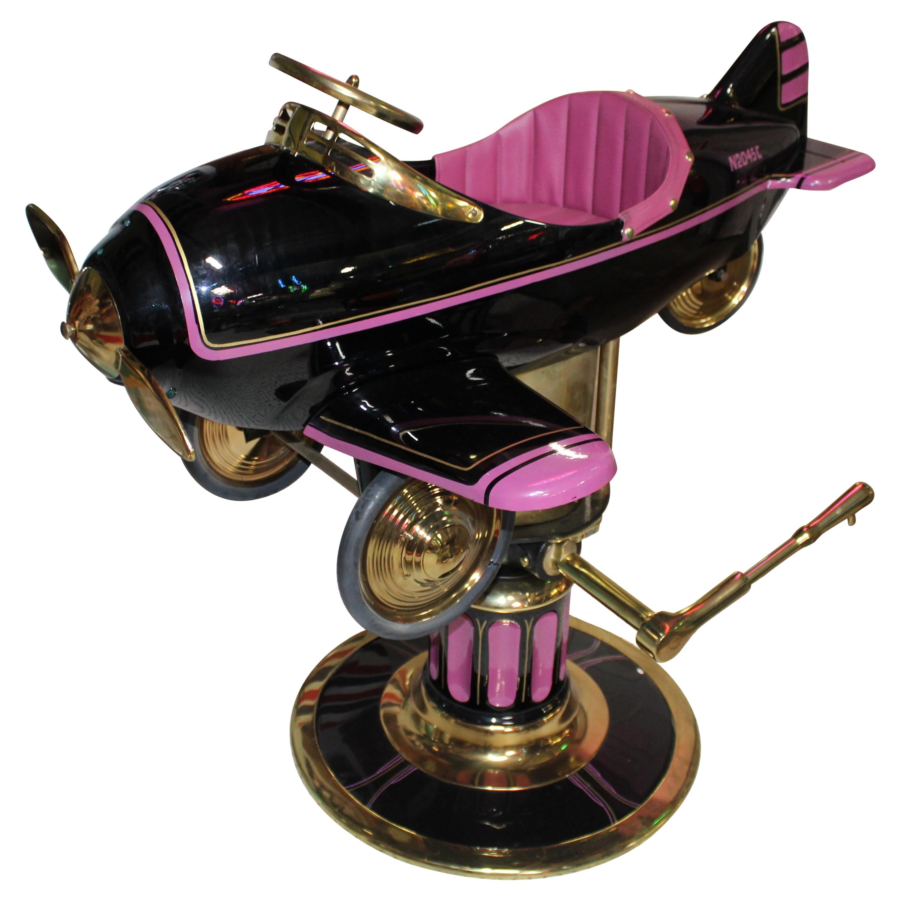 1930s Antique Childs Barber Chair Pedal Airplane For Sale at 1stDibs