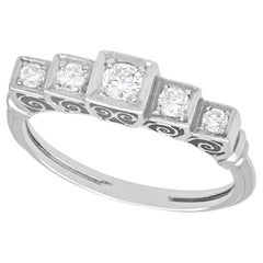 1930s Antique Diamond and White Gold Five-Stone Ring