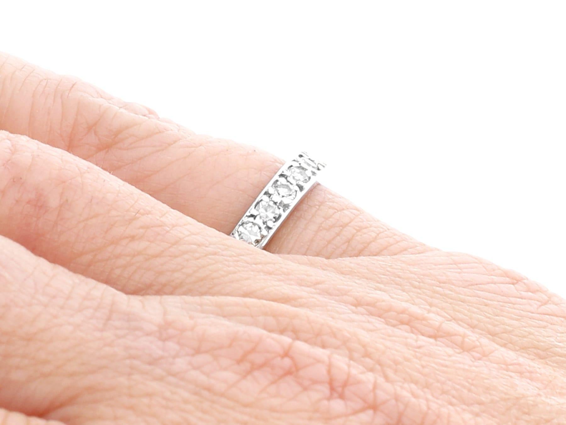 Antique 1930s Diamond and 18K White Gold Full Eternity Engagement Ring For Sale 1