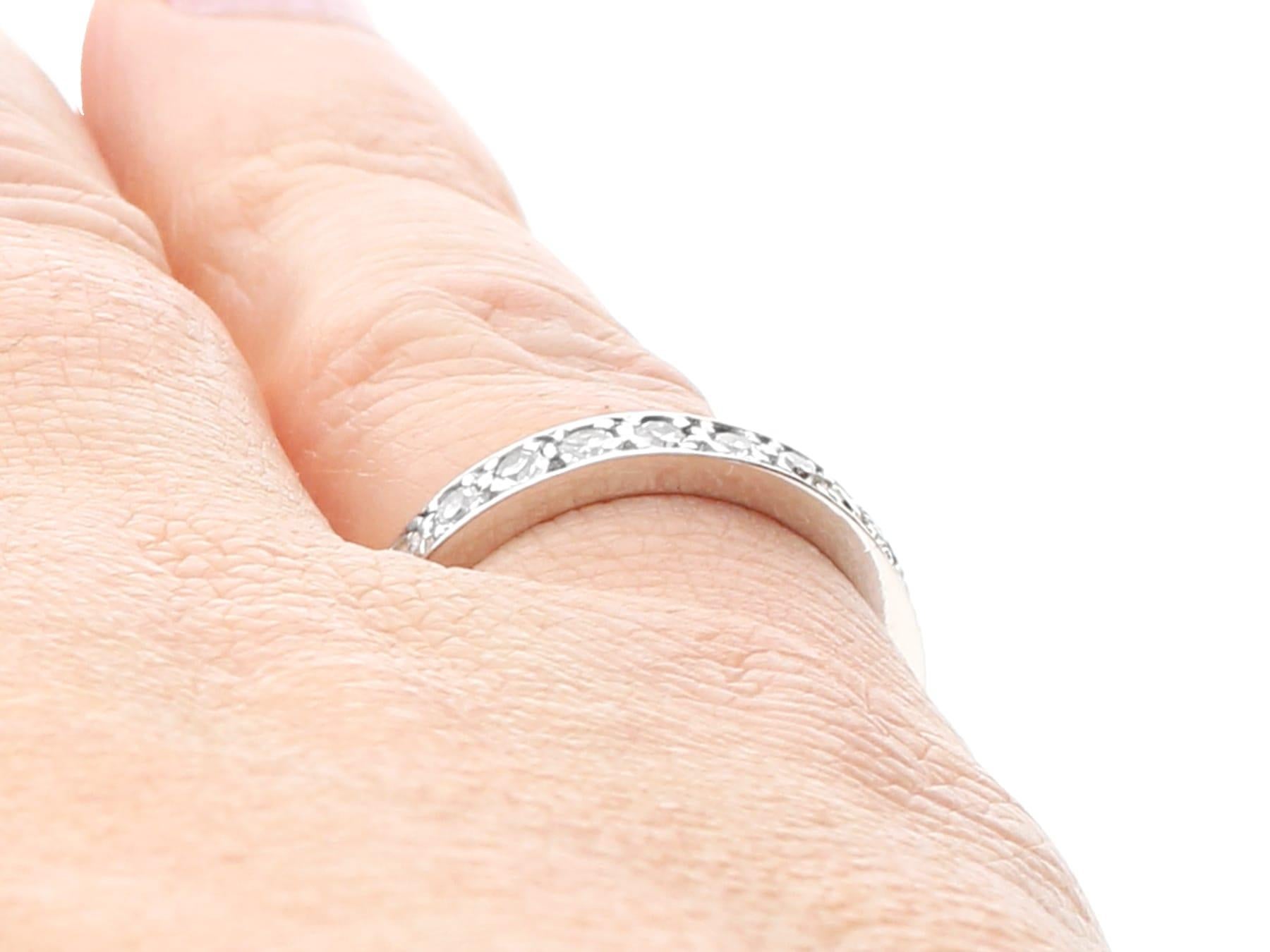 Antique 1930s Diamond and 18K White Gold Full Eternity Engagement Ring For Sale 2
