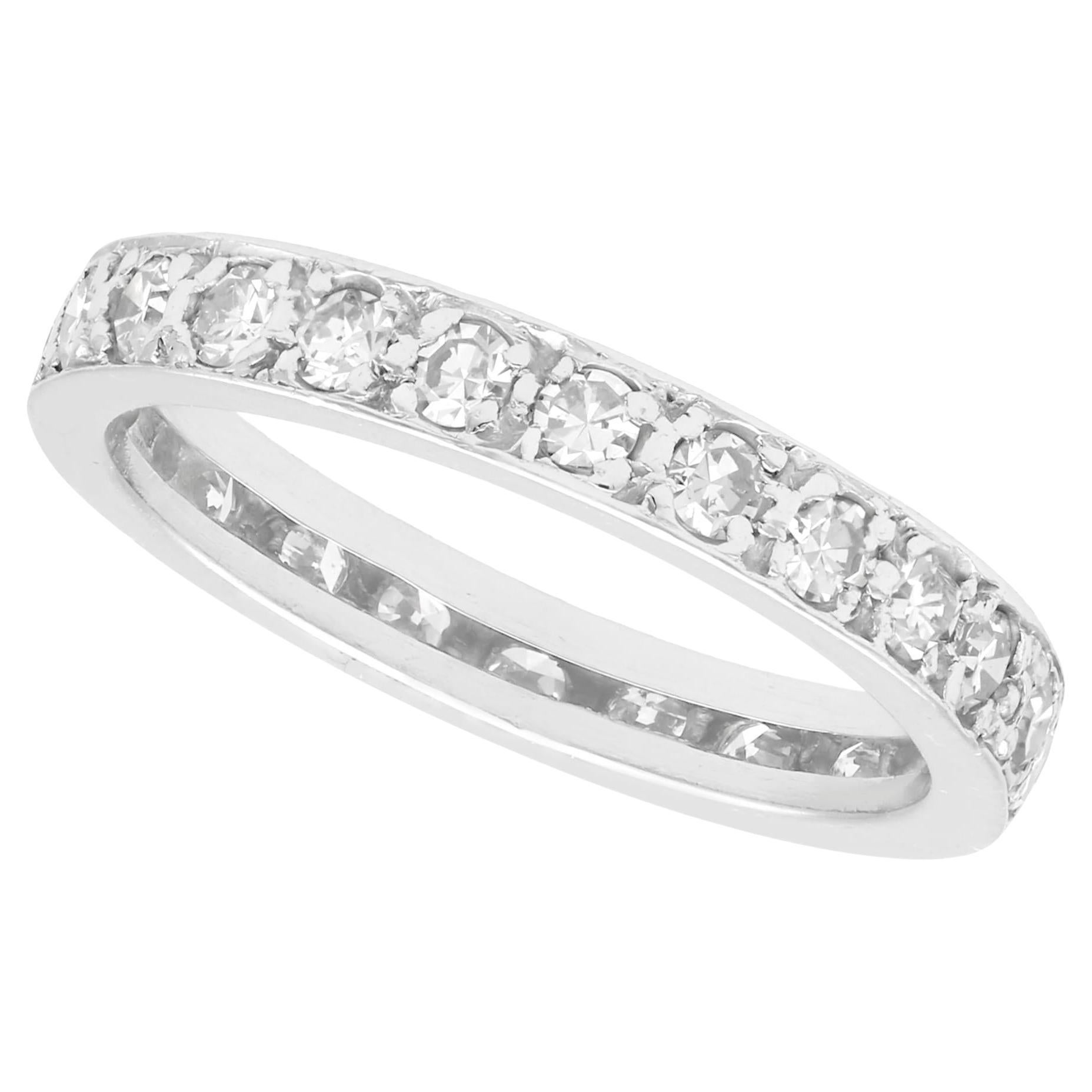 Antique 1930s Diamond and 18K White Gold Full Eternity Engagement Ring For Sale