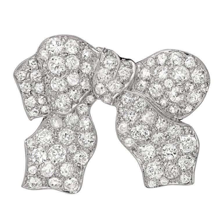 antique diamond bow brooch