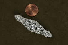 1930 Broche antiguo de diamantes y platino