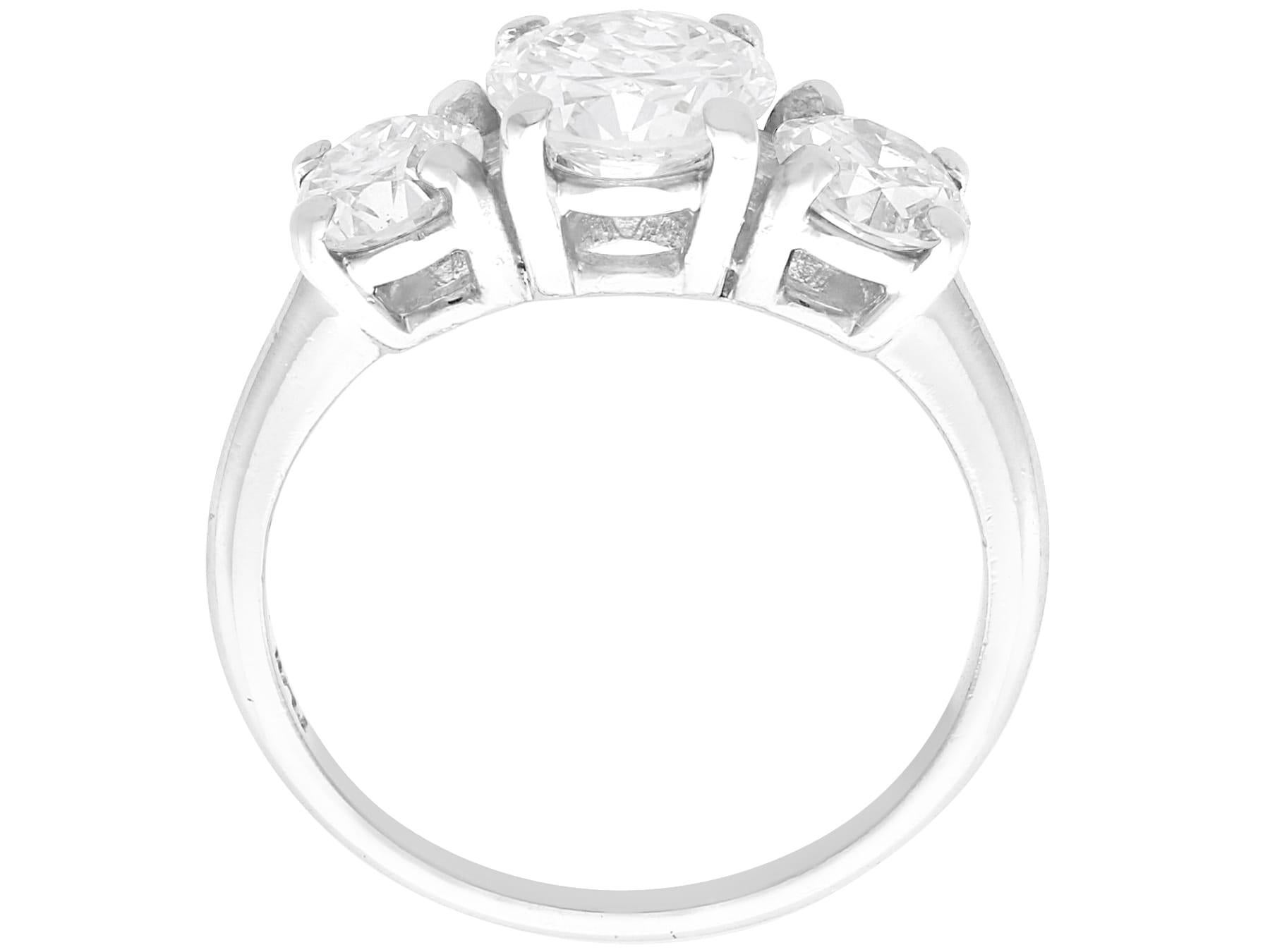 Women's or Men's 1930s Antique Diamond Platinum Trilogy Ring For Sale