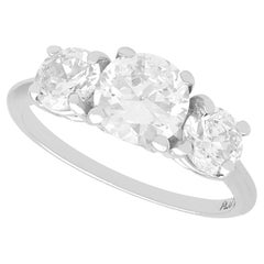Anello trilogy di platino con diamante antico degli anni '30