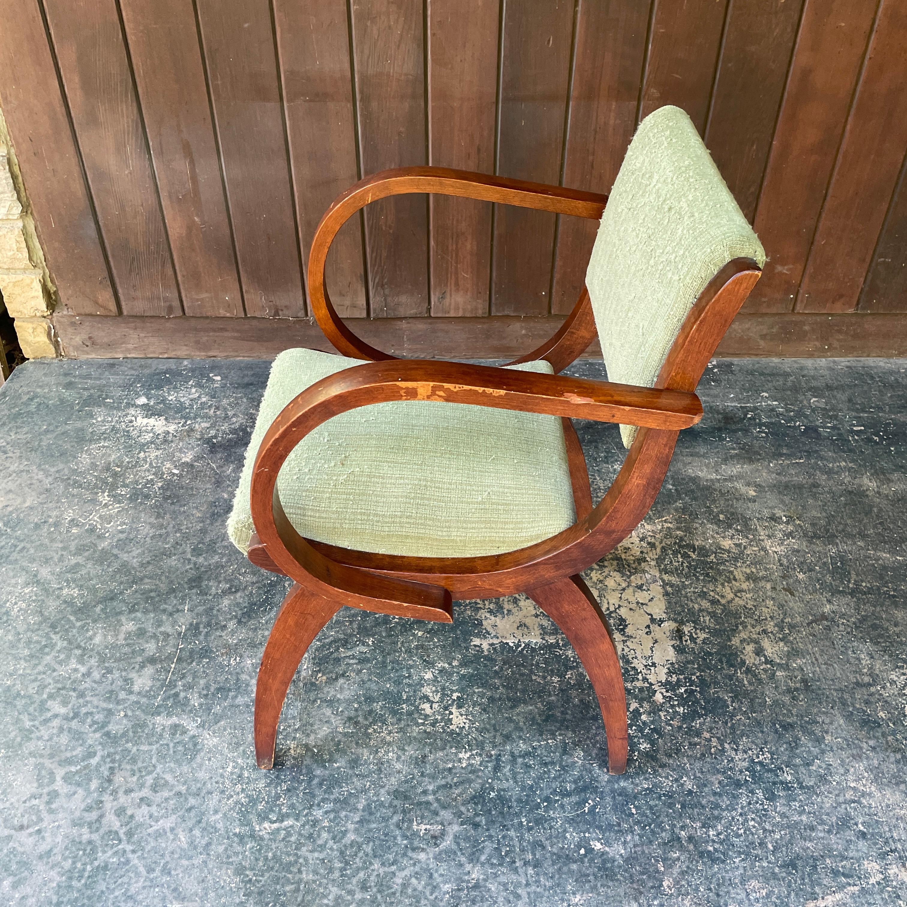 Fauteuil Art Déco français ancien des années 1930, signé Peri Alonz en vente 3