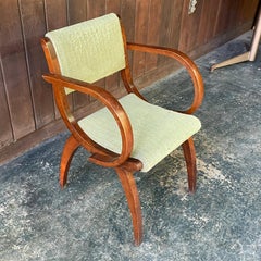 1930s Antique French Art Deco Armchair, Signed Peri Alonz
