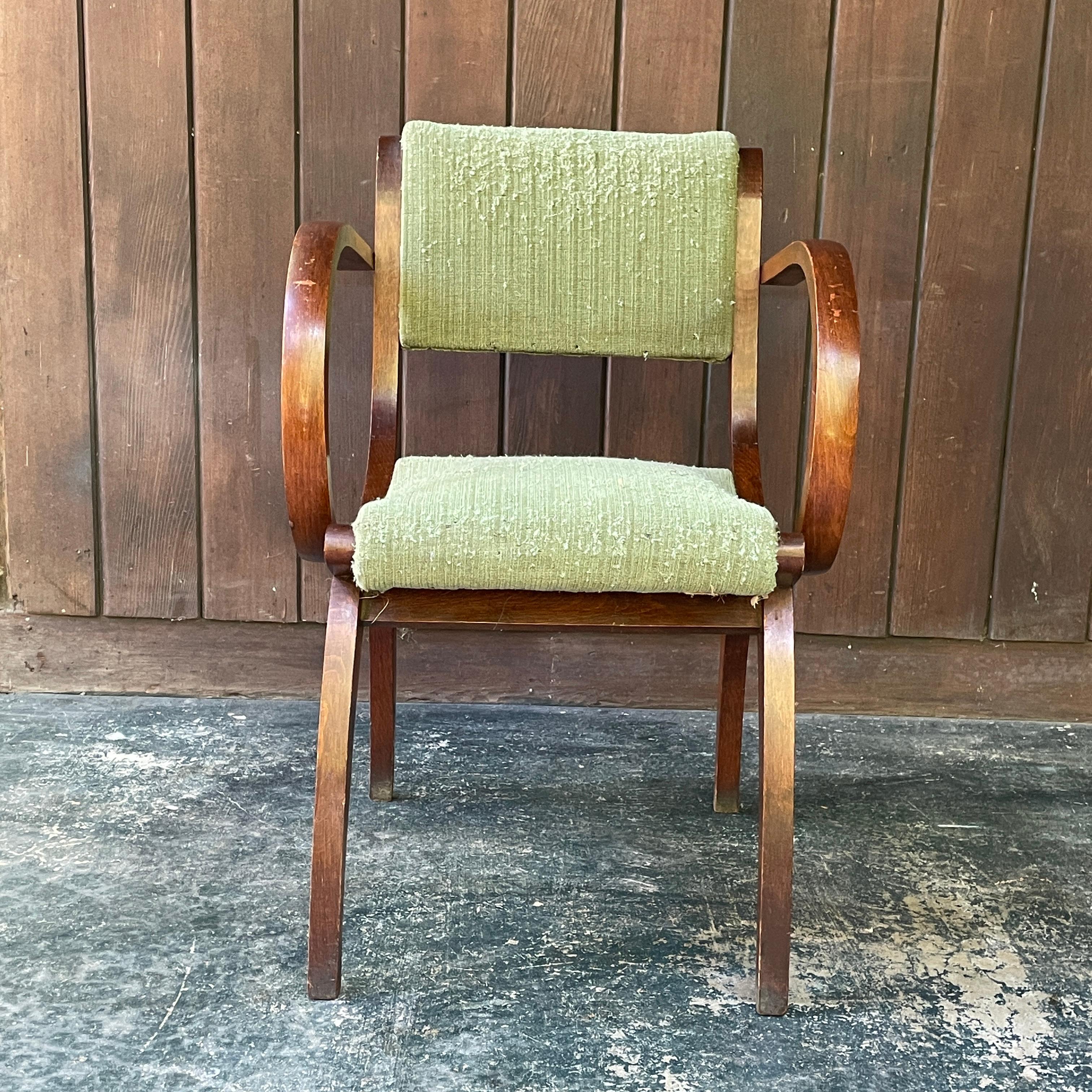 Fait main Fauteuil Art Déco français ancien des années 1930, signé Peri Alonz en vente