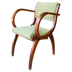 1930s Antique French Art Deco Armchair, Signed Peri Alonz