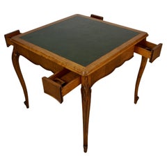 Table de poker / table de jeu en cuir Antique French Style Louis XV des années 1930