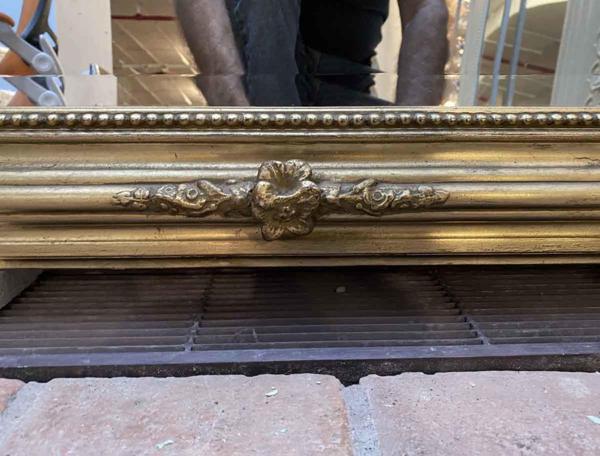 1930s Antique French Rococo Gilded Wall Mirror with Bevels; Hand Carved 1