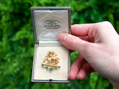 1930s Green Enamel and Yellow Gold Regimantal Brooch