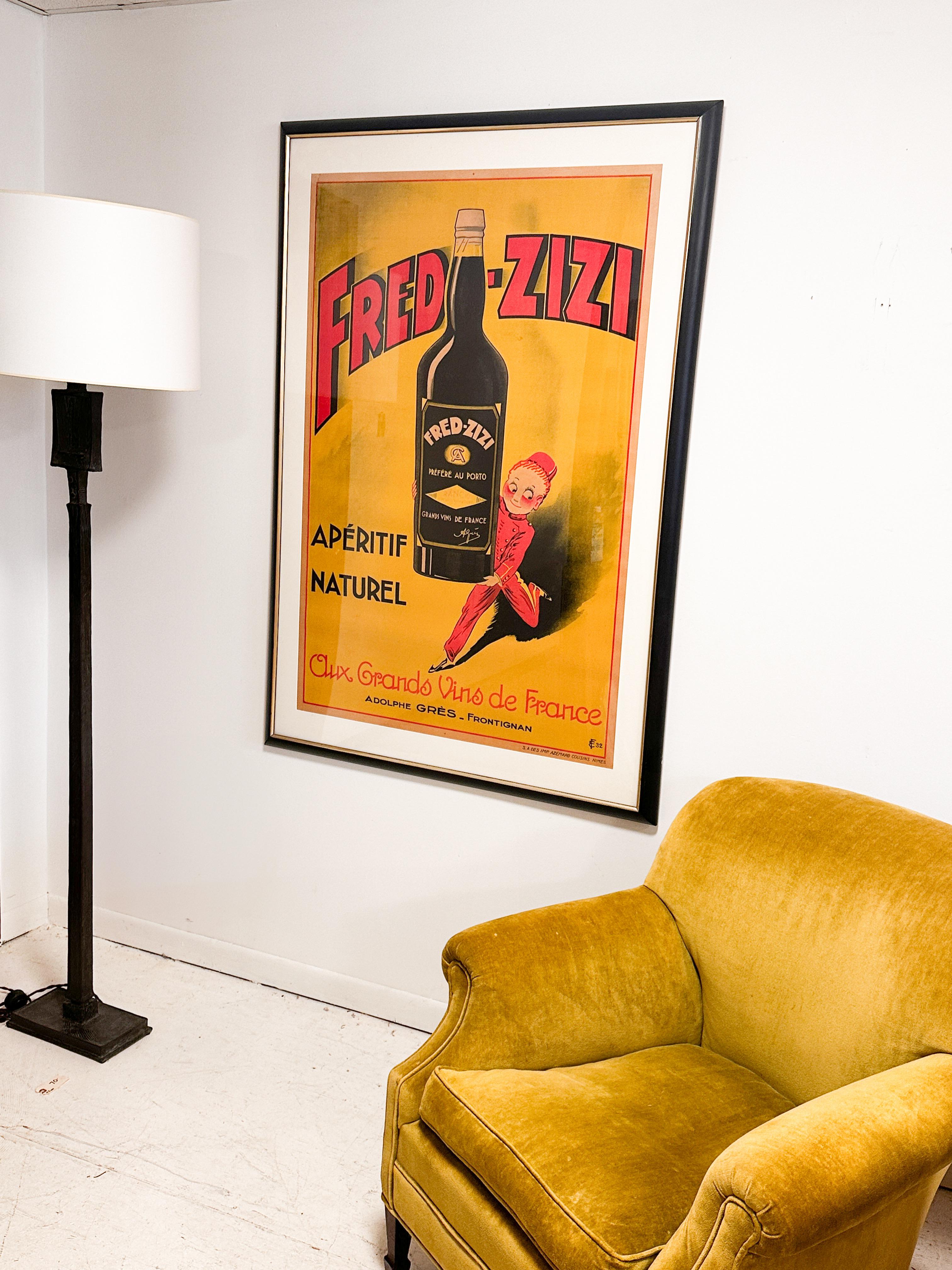 1930s Antique Lithograph Fred Zizi French Alcohol Poster 2