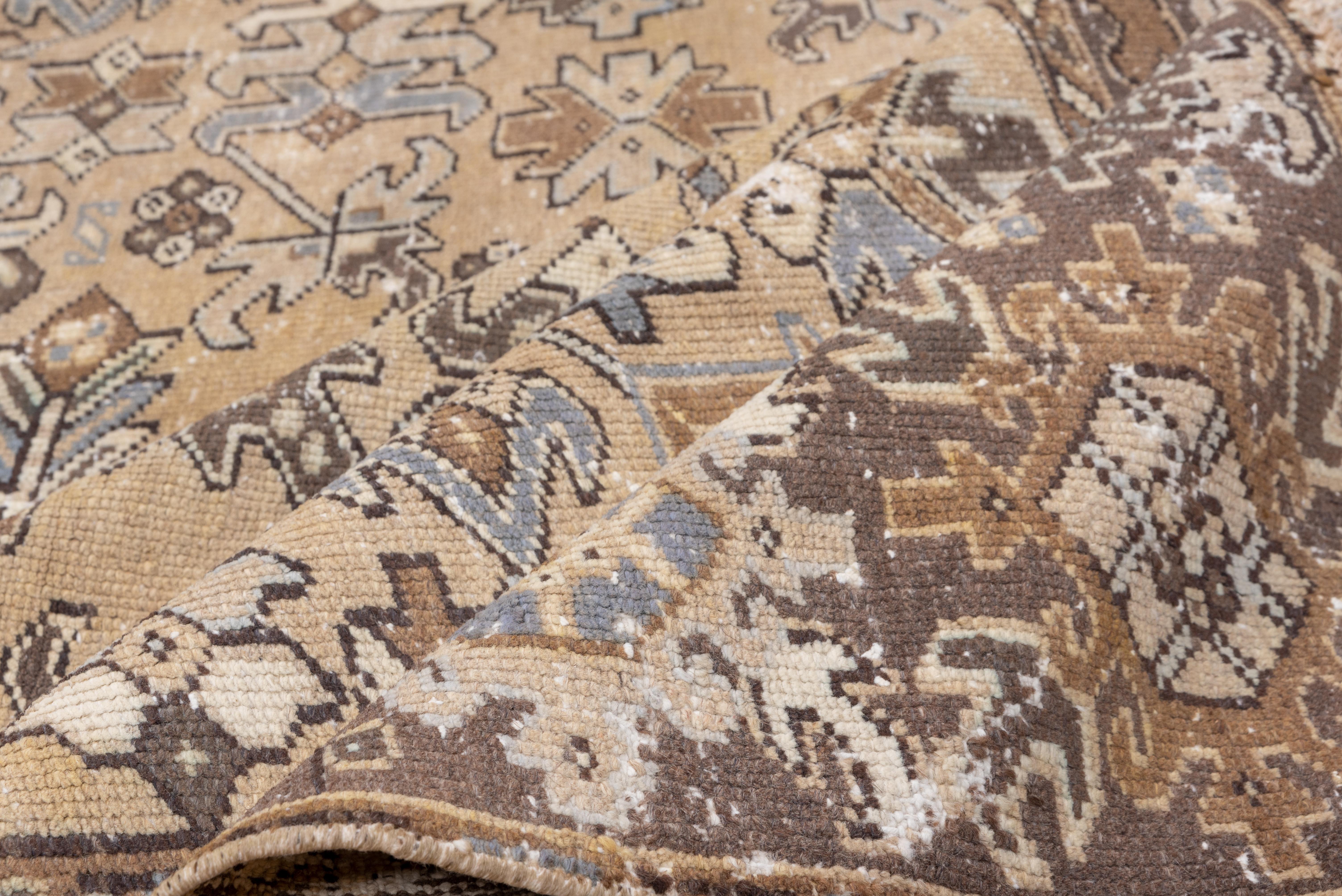 Heriz-Teppiche werden in der nordwestlichen Region des Iran gewebt. Sie sind bekannt für ihre strapazierfähige Wollqualität und ihre geometrischen Designs. Sie sind stark von der Geometrie der kaukasischen Teppiche aus dem Kaukasus beeinflusst, der