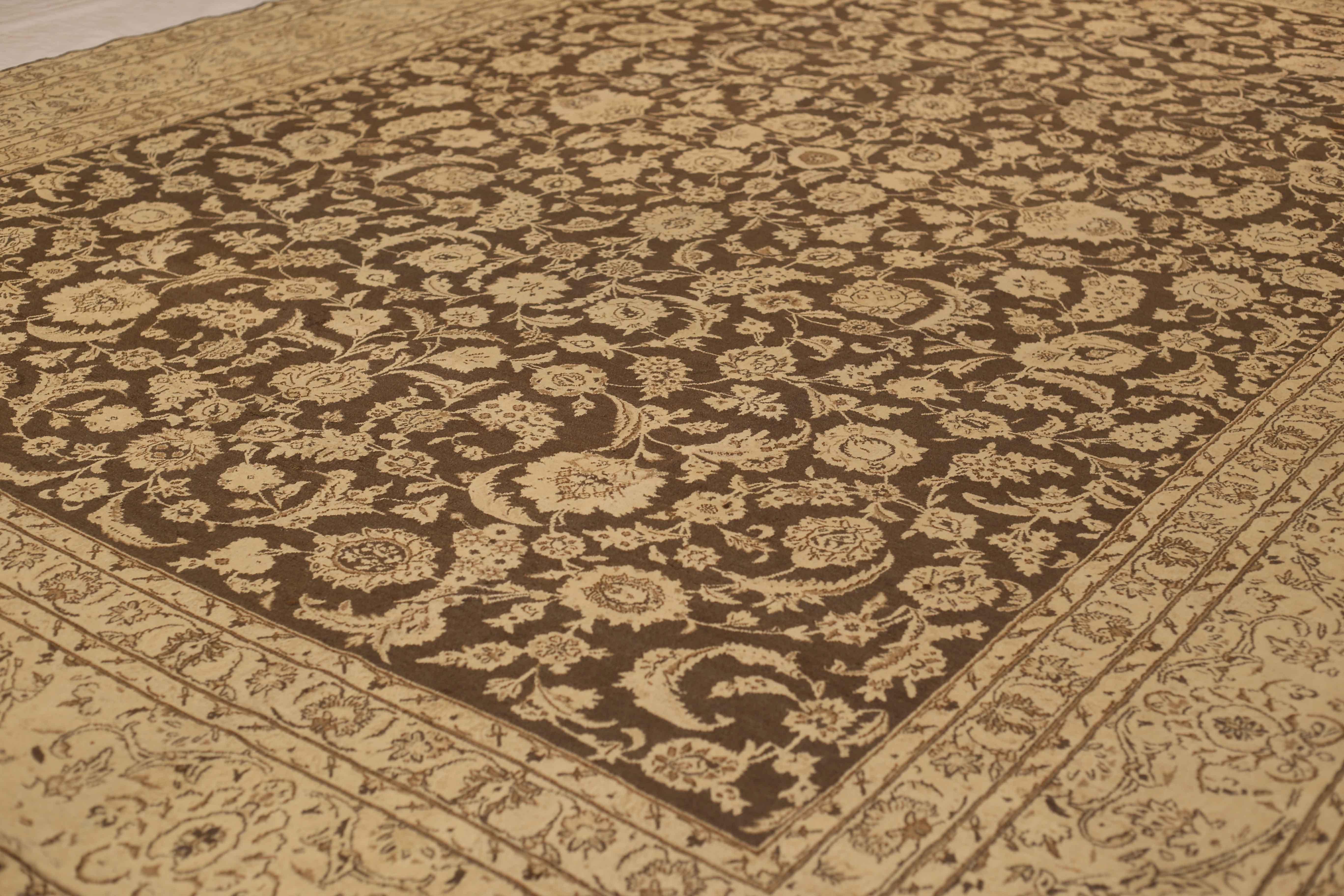 Handmade from the highest quality of wool and colored with rich organic dyes from vegetable and plant extracts. It’s an antique Persian rug created in the 1930s using a design pattern favored by weavers in Kerman province. It features ornately woven