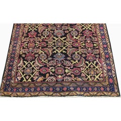 1930s Antique Persian Mahal Wool Runner Rug, Traditional Floral Carpet 3'7"x10'