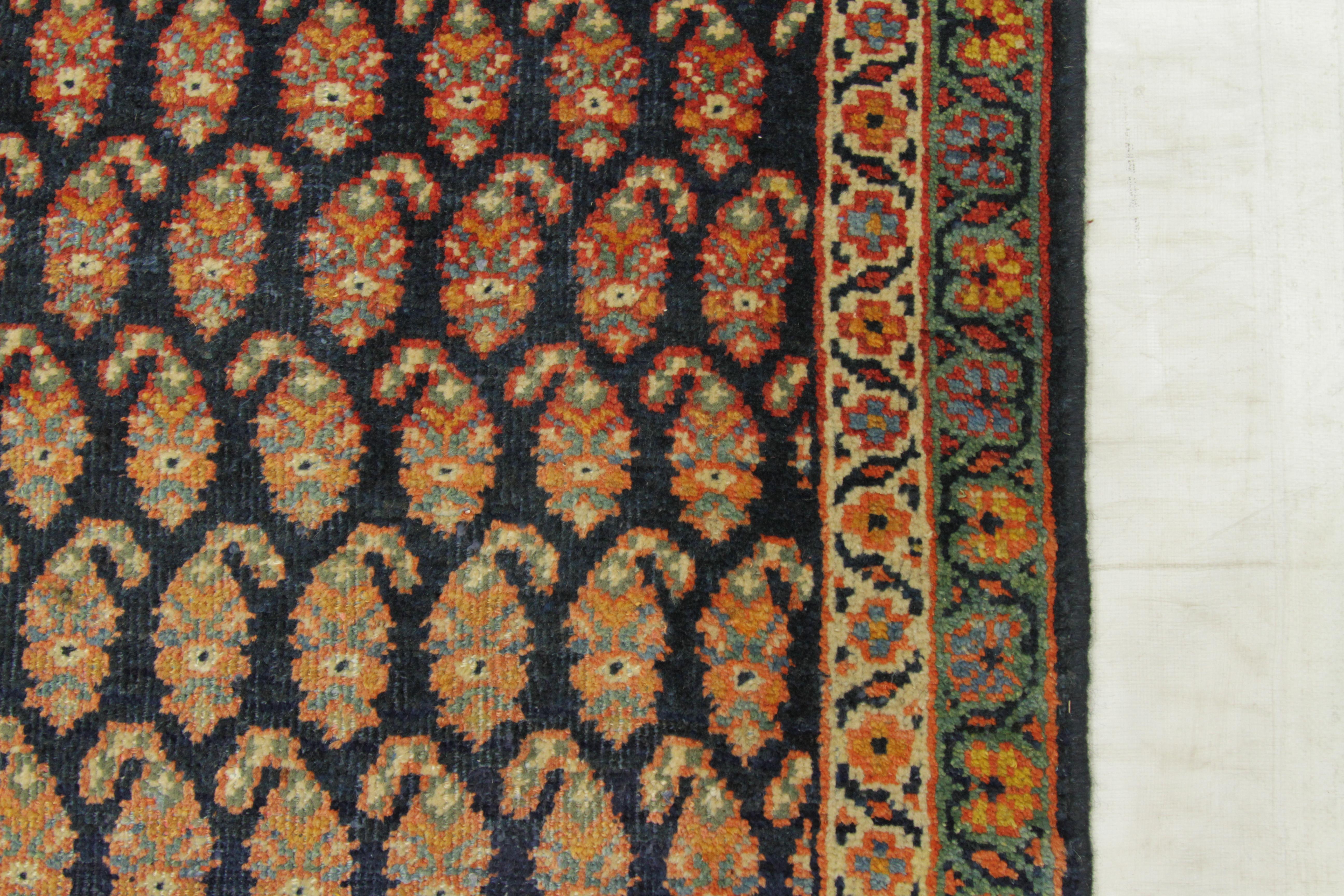 1930s Antique Persian Rug Mahal Design with Teeming ‘Boteh’ Patterns For Sale 1
