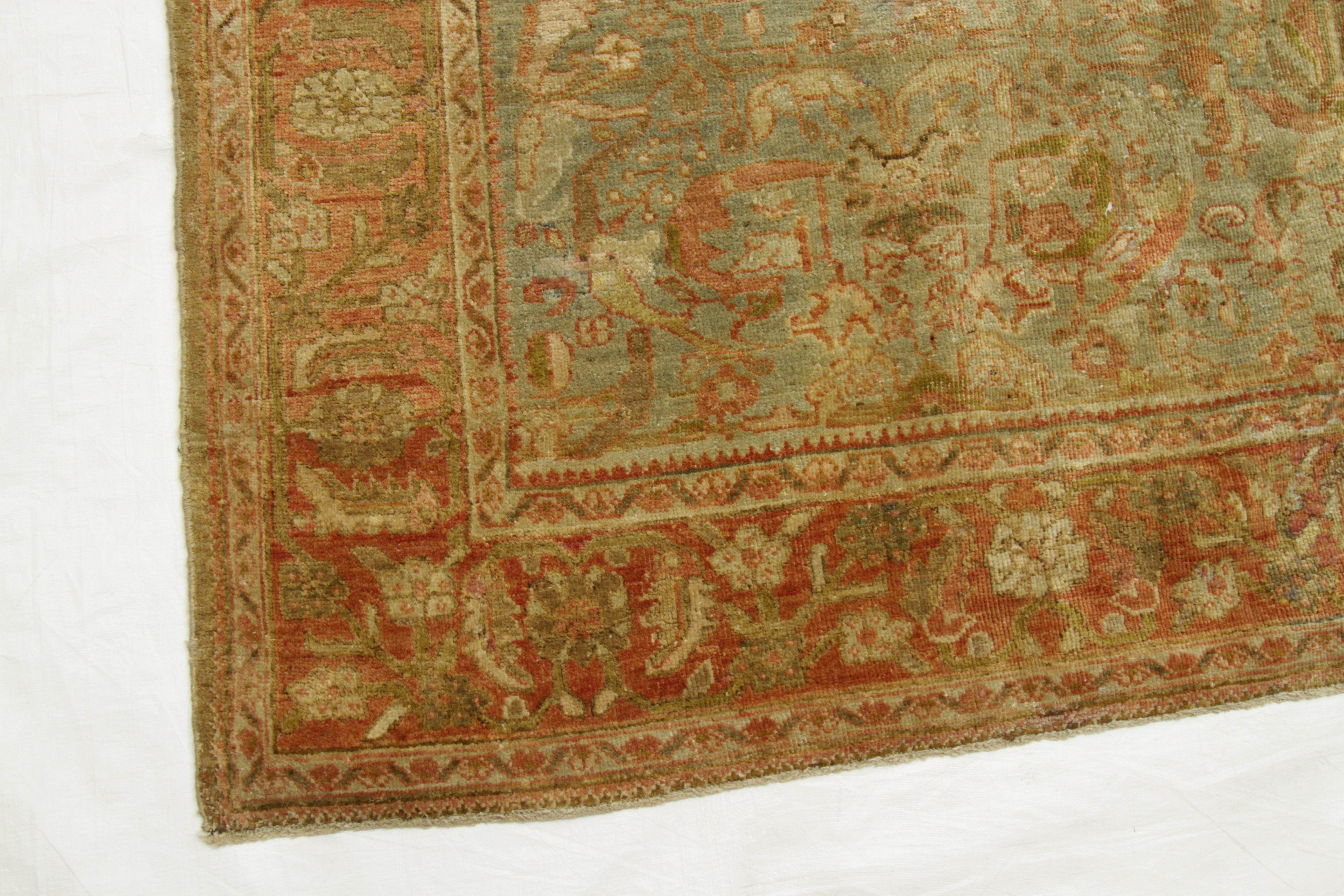 1930s Antique Persian Rug Malayer Design with Sultry Red and Brown Floral Motif For Sale 3