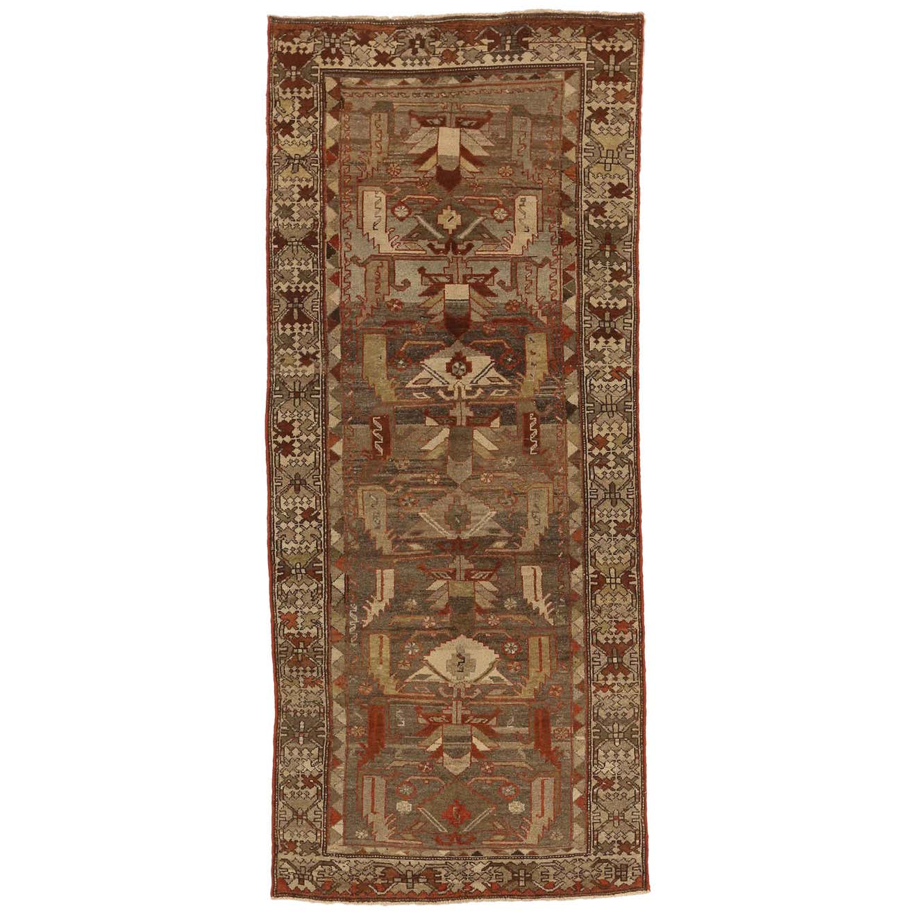 1930s Antique Persian Rug Zanjan Style With Rich Tribal and Geometric ...