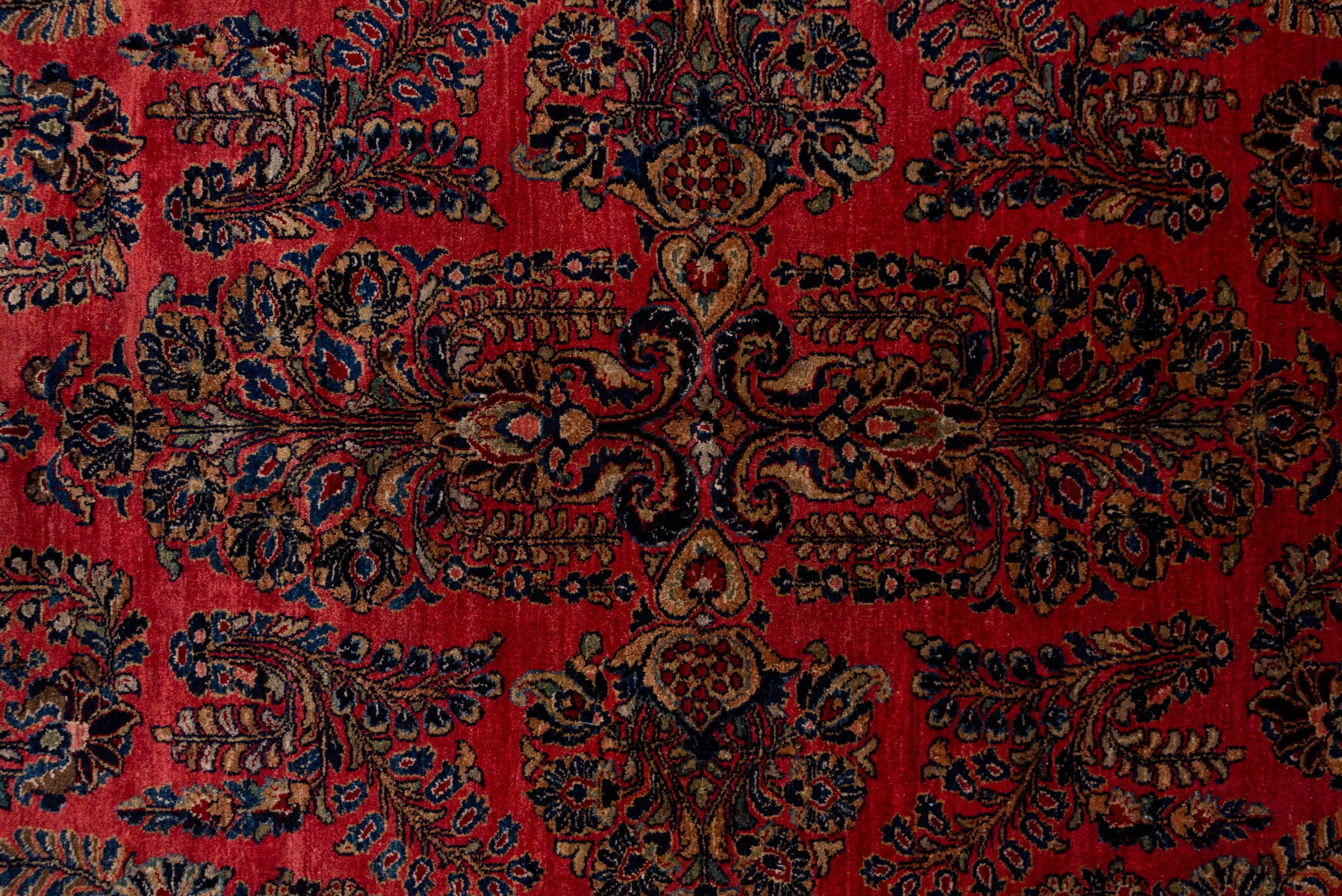 1930s Antique Persian Sarouk Rug, Allover Red Field In Good Condition In New York, NY