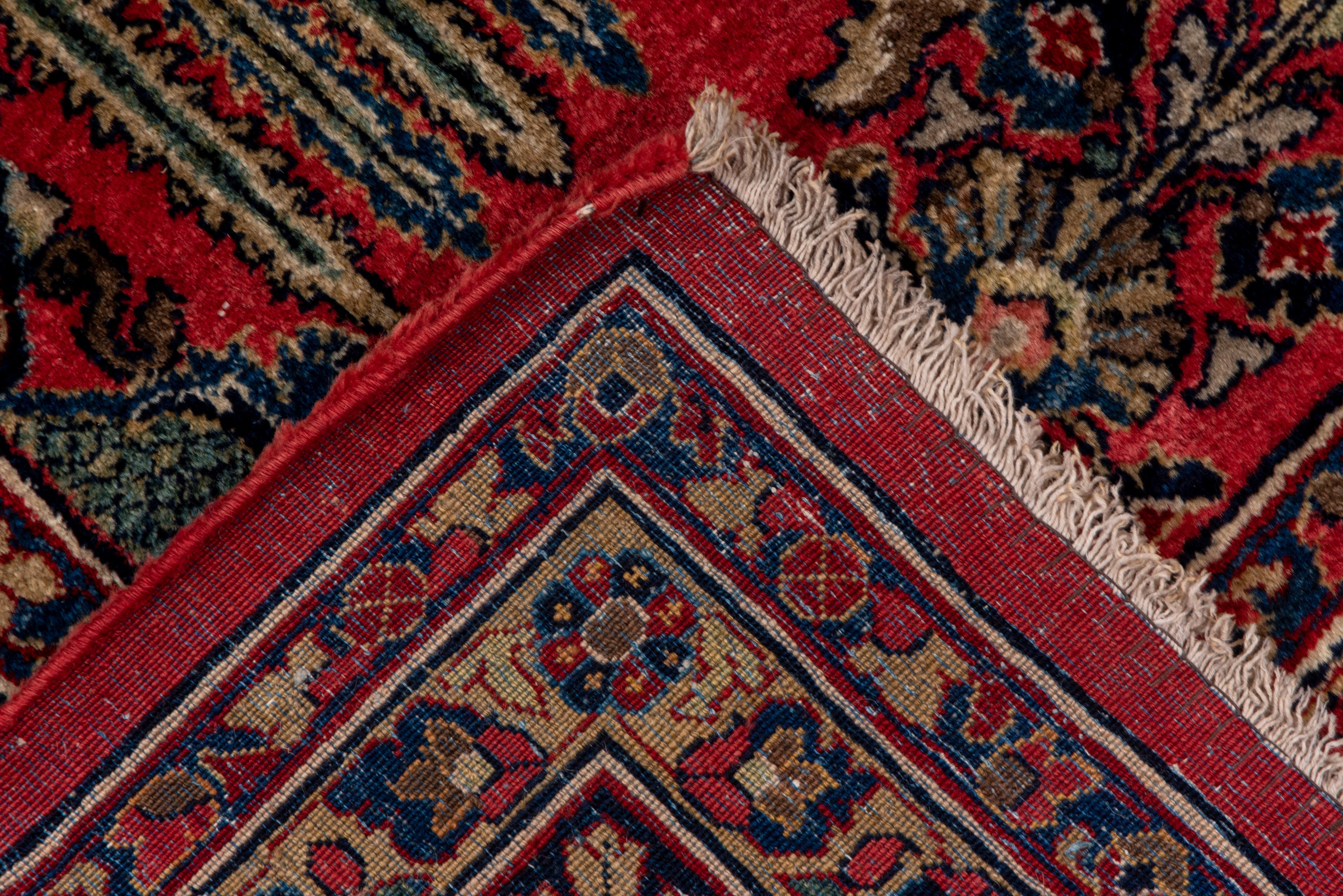 Wool 1930s Antique Persian Sarouk Rug, Allover Red Field