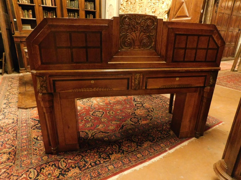 1930s, Antique Reception Desk, Table for Drawers, Very Capacious