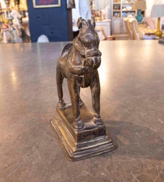 1930s Antique-style Bronze Horse Sculpture with Decorative Base