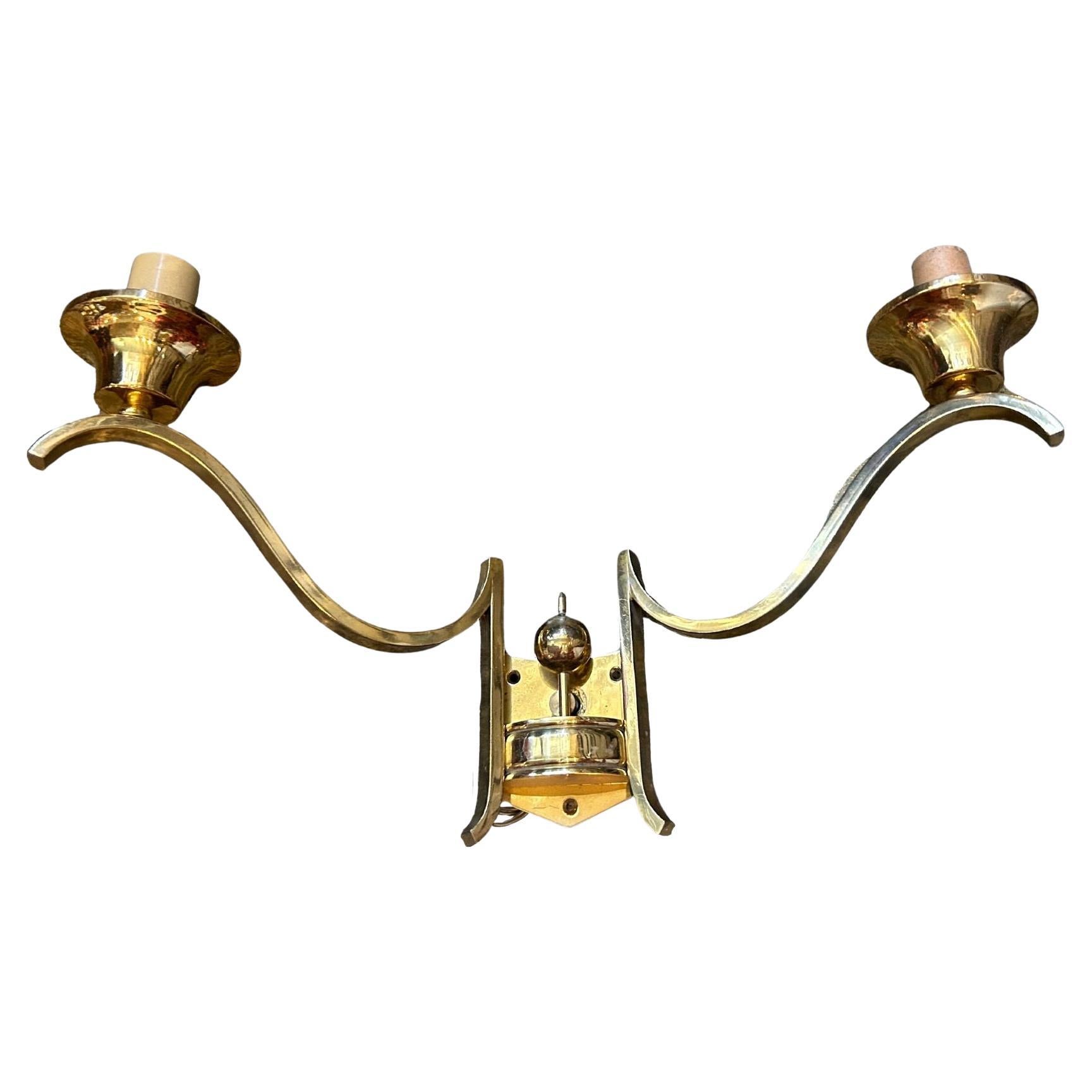 1930s Arbus Style Sconce in Gold For Sale