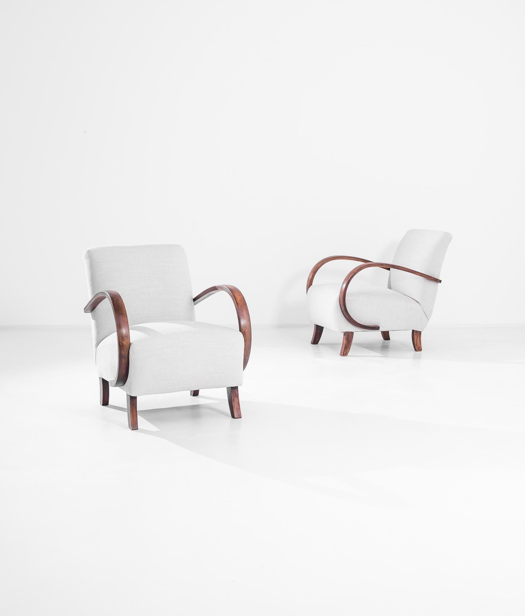 Mid-20th Century 1930s Armchairs by J. Halabala, a Pair