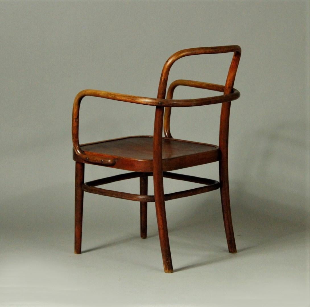 Beech 1930s Armchairs Mod. No A 64 F by Gustav Adolf Schneck for Thonet For Sale