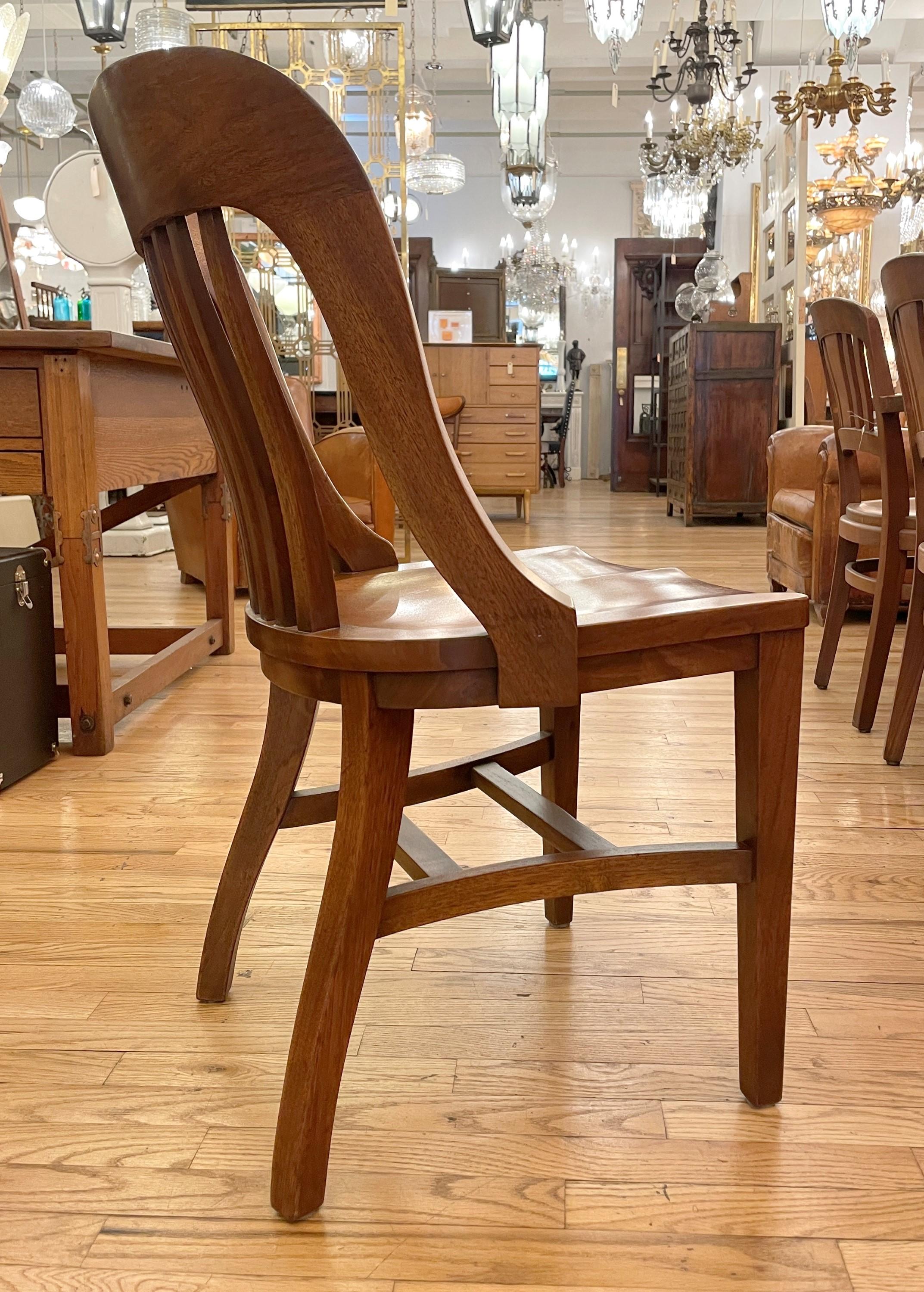 1930s Armless Solid Walnut Library Chair Quantity Available In Good Condition In New York, NY
