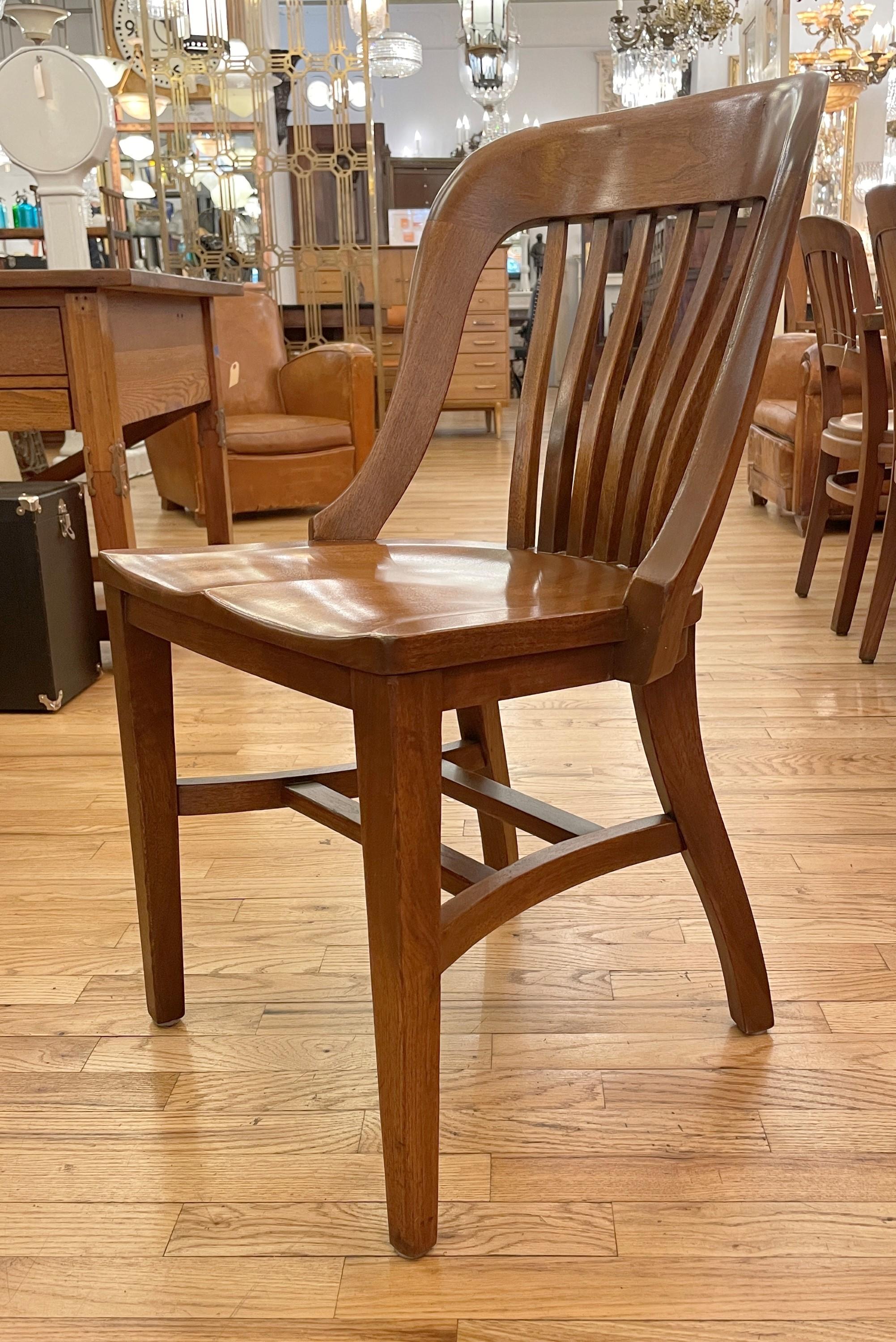 Mid-20th Century 1930s Armless Solid Walnut Library Chair Quantity Available