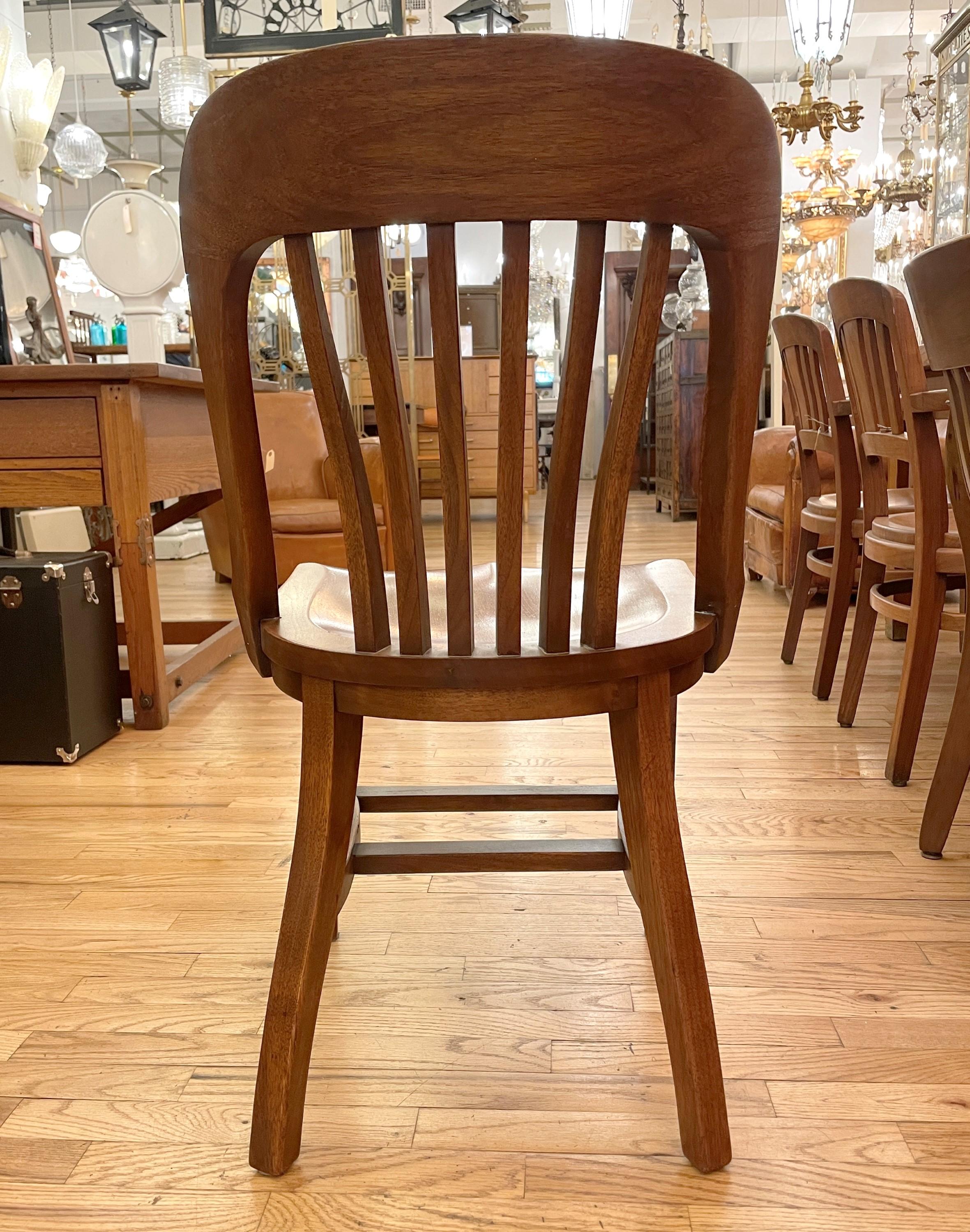 1930s Armless Solid Walnut Library Chair Quantity Available 1