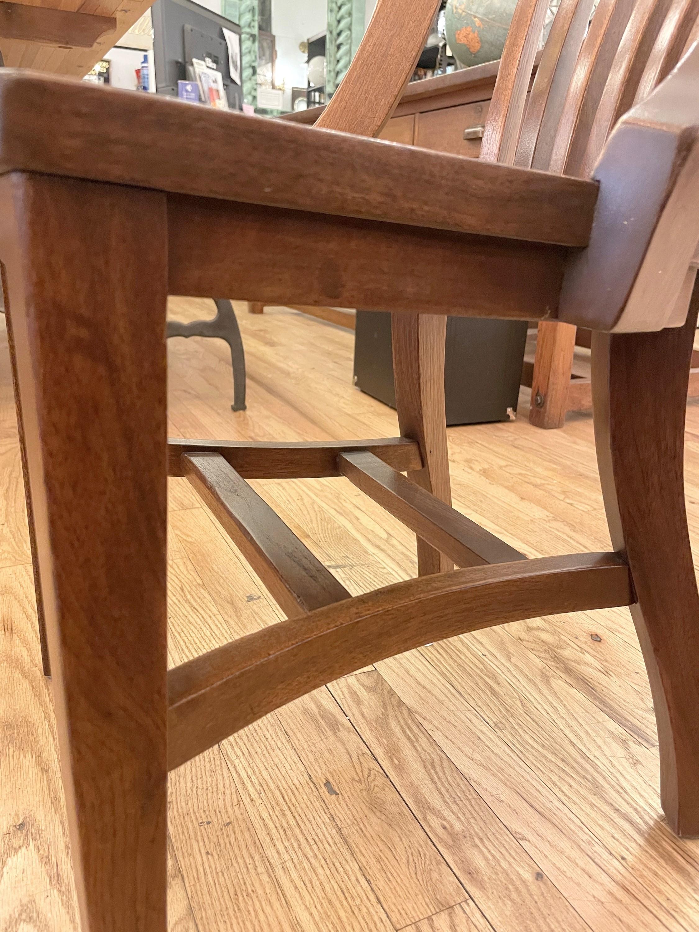 1930s Armless Solid Walnut Library Chair Quantity Available 2