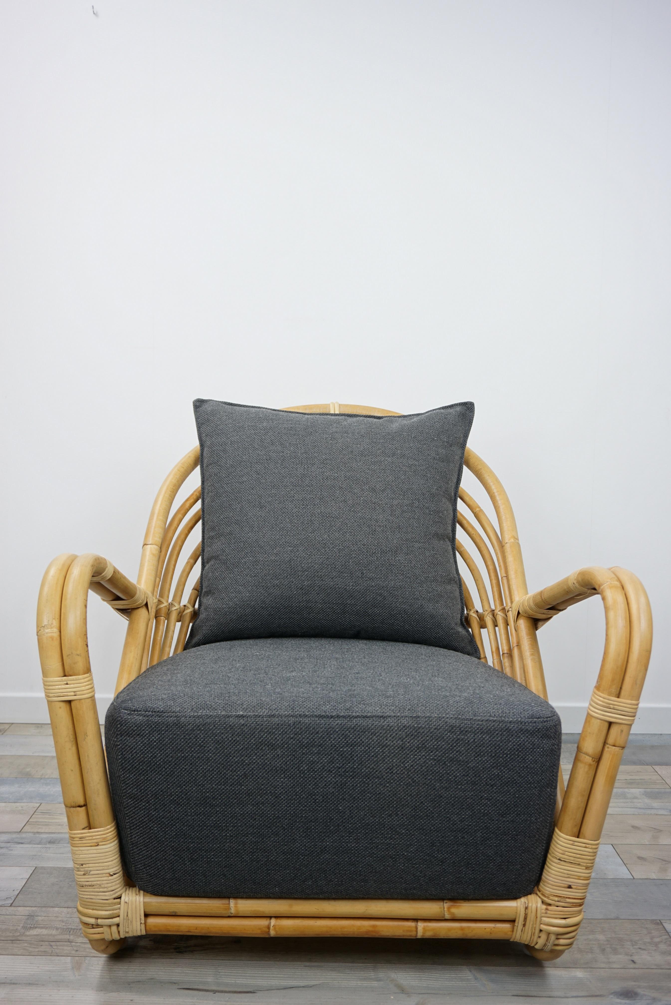 1930s Arne Jacobsen Design Rattan Lounge Armchair For Sale 2