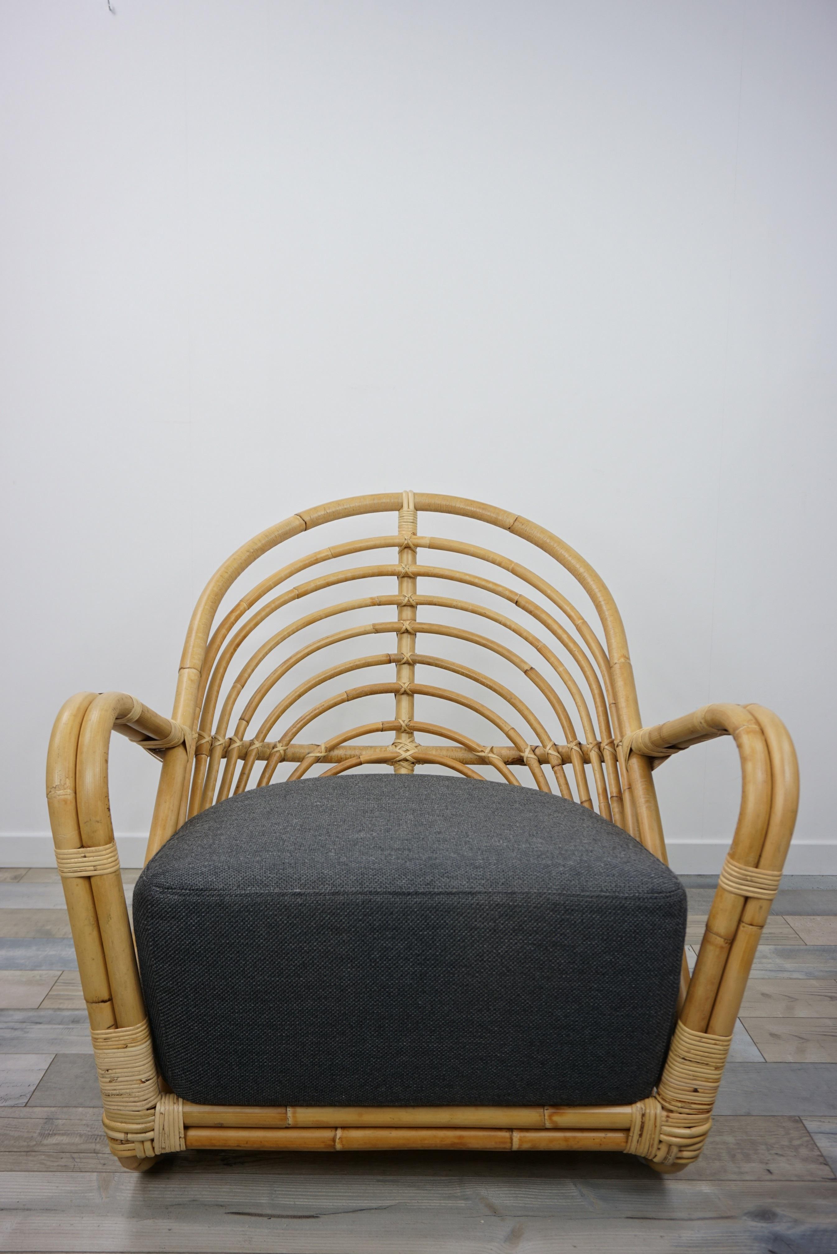 1930s Arne Jacobsen Design Rattan Lounge Armchair For Sale 3