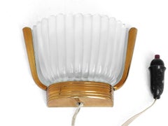 1930s Arrchimede Seguso Wall Lamp Deco Design in Glass and Brass