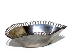 1930s Arrigo Finzi Metargent Italian Design Silver Metal Bowl
