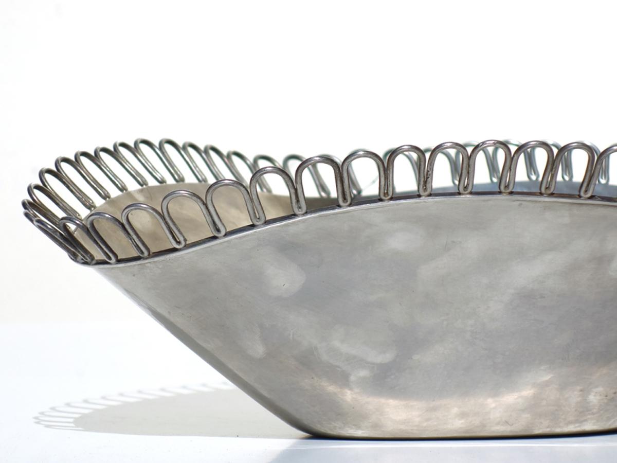 Art Deco 1930s Arrigo Finzi Metargent Italian Design Silver Metal Bowl For Sale