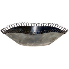 1930s Arrigo Finzi Metargent Italian Design Silver Metal Bowl