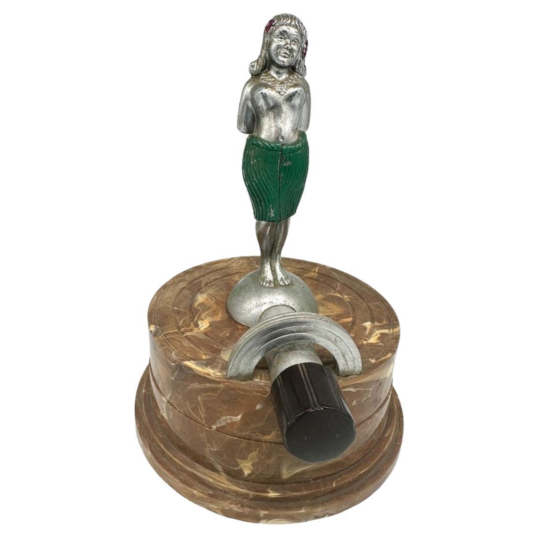 1930s Arrow "Naughty Hula Girl" Swirled Bakelite Table Striker Lighter For Sale