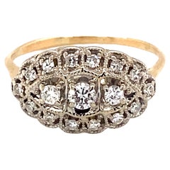 1930s Art Deco 0.25 Carat Diamond Ring in 14 Karat White and Yellow Gold