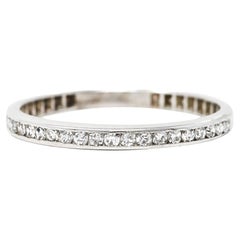 1930
s Art Deco 0.25 Carat Single Cut Diamond Platinum Channel Band Ring