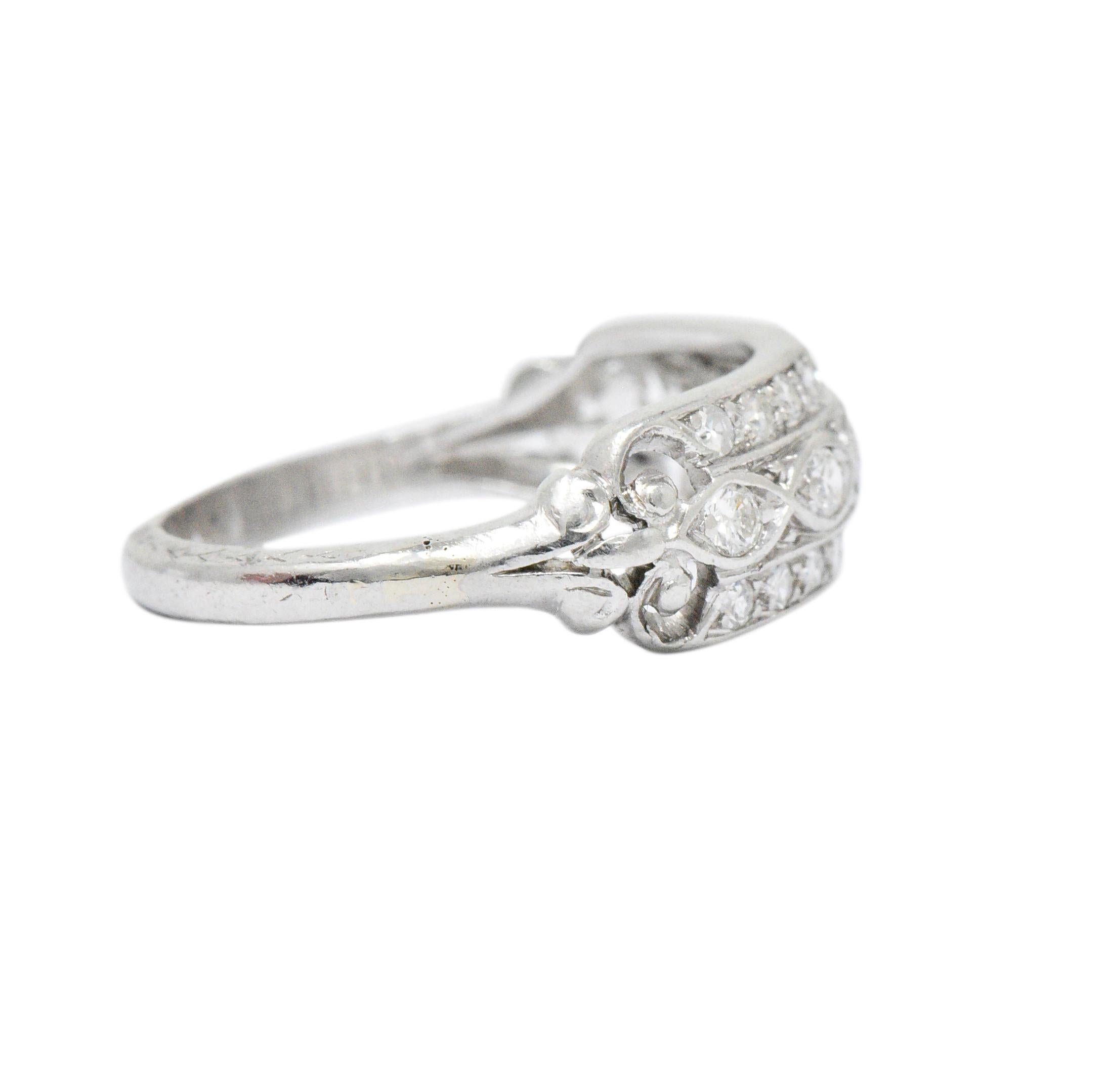 Women's or Men's 1930s Art Deco 0.45 Carat Diamond Platinum Ring