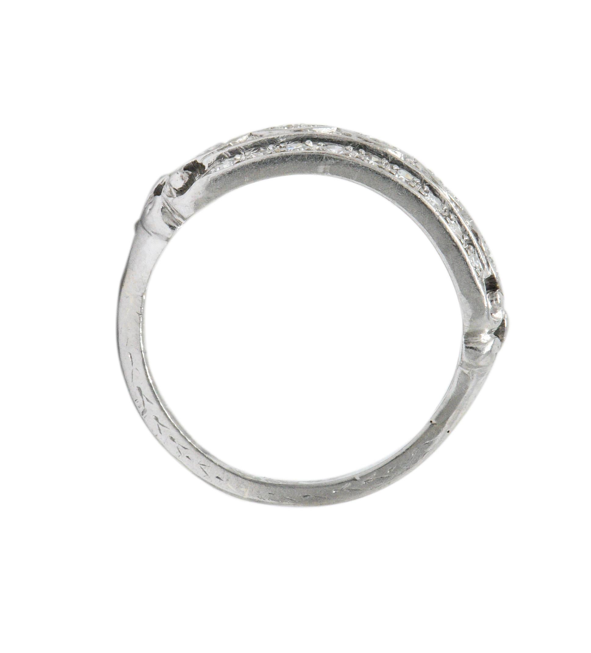 1930s Art Deco 0.45 Carat Diamond Platinum Ring 2