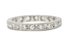 1930's Art Deco 0.45 Carat Single Cut Diamond 18 Karat White Gold Eternity Band