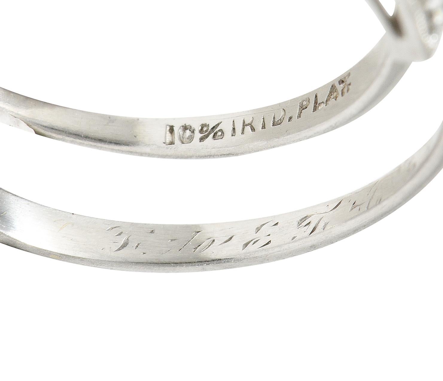 1930's Art Deco 0.65 Carat Old European Diamond Platinum Engagement Ring For Sale 1