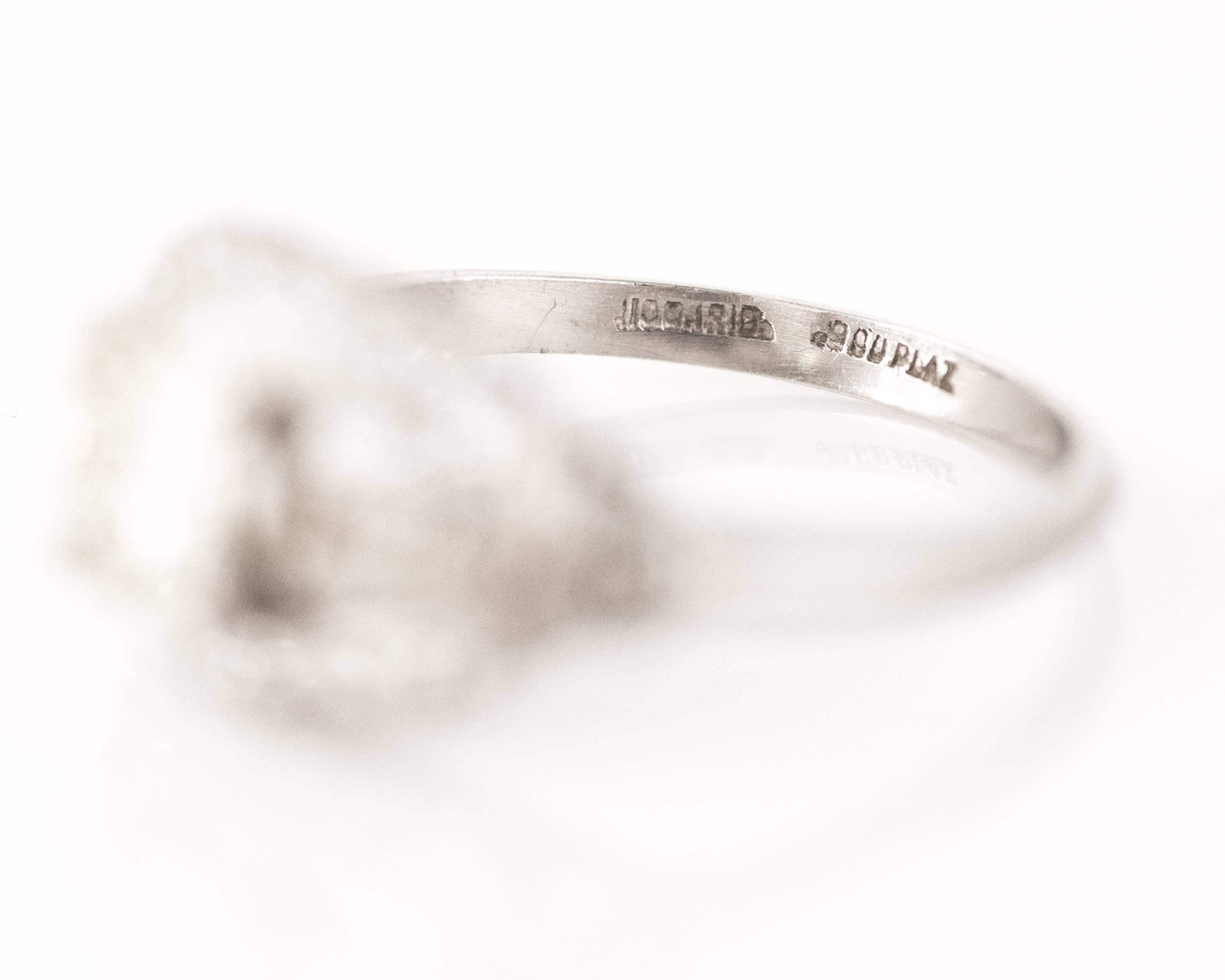 1930s Art Deco 0.80 Carat Old European Diamond Platinum Engagement Ring 3