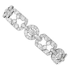 1930s, Art Deco 12.29 Carat Diamond and Platinum Bracelet
