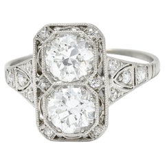 1930's Art Deco 1.25 Carats Diamond Platinum Dinner Ring